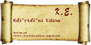 Kürtösi Edina névjegykártya